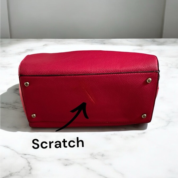 Charming Charlie Red Vegan Leather Tote Shoulder Bag - Picture 7 of 8